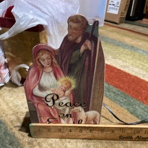 3d Light Up Peace On Earth Nativity Decorations